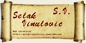 Selak Vinulović vizit kartica